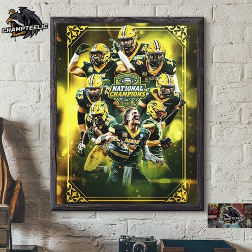 North Dakota State Bison Football 2024 National Champions NCAA Division I Football 10 Times Champions Home Decor Poster Canvas