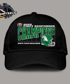 North Texas Mean Green 2025 Servpro First Responder Bowl Champions Vintage Style With Helmet College Football Bowl Game Cap Hat Snapback