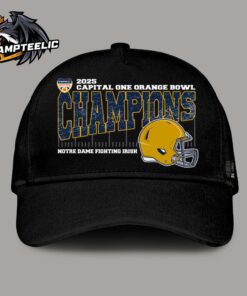 Notre Dame Fighting Irish 2025 Orange Bowl Champions College Football Playoff Semifinal Vintage Style With Helmet Classic Cap Hat Snapback