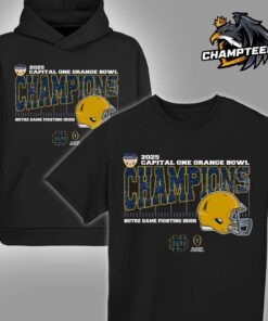 Notre Dame Fighting Irish 2025 Orange Bowl Champions College Football Playoff Semifinal Vintage Style With Helmet Unisex T-Shirt