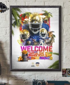 Notre Dame Fighting Irish Football Welcome To The 2025 Capital One Orange Bowl Miami CFB Playoff Semifinal Home Decor Poster Canvas