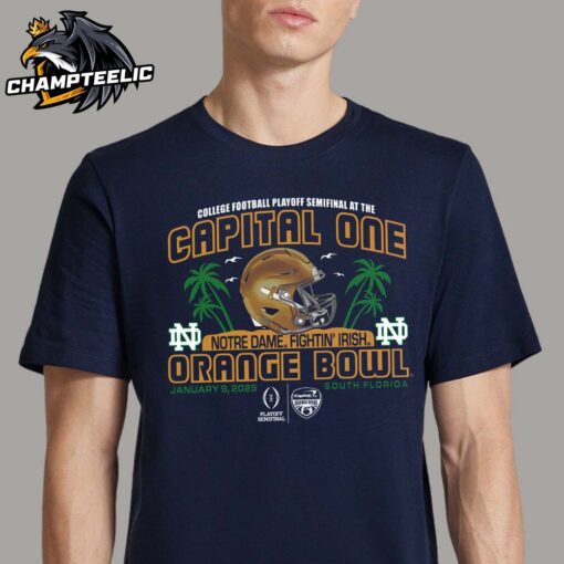 Notre Dame Fighting Irish Helmet 2025 Capital One Orange Bowl Official CFP Semifinal Merch Unisex T-Shirt