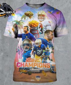 Notre Dame Fighting Irish Is Heading To Atlanta 2025 Capital One Orange Bowl Champions Celebration Poster All Over Print Shirt