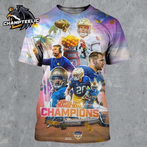 Notre Dame Fighting Irish Is Heading To Atlanta 2025 Capital One Orange Bowl Champions Celebration Poster All Over Print Shirt