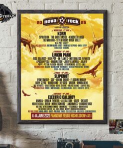 Nova Rock 2025 Festival Lineup Poster With Korn Linkin Park Slipknot And Electric Callboy In Austria At Pannonia Fields II On June 11-14 2025 Home Decor Poster Canvas