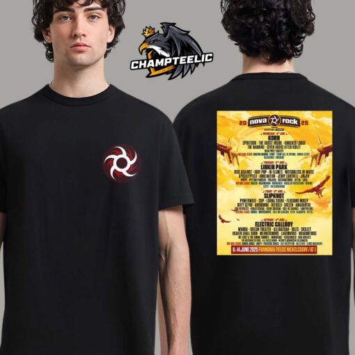 Nova Rock 2025 Festival Lineup Poster With Korn Linkin Park Slipknot And Electric Callboy In Austria At Pannonia Fields II On June 11-14 2025 Two Sides Unisex T-Shirt