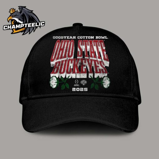 Ohio State Buckeyes 2025 Goodyear Cotton Bowl Merchandise Team Text Logo Vintage Style Cap Hat Snapback