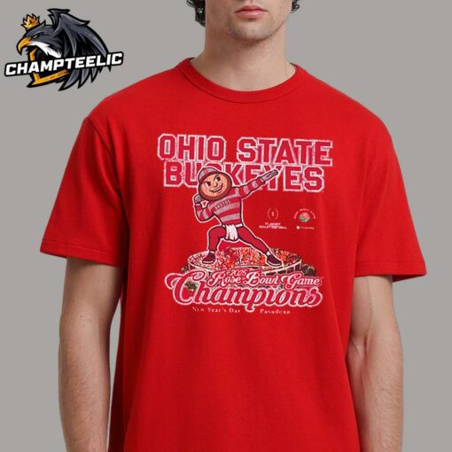 Ohio State Buckeyes 2025 Rose Bowl Champions Mascot Unisex T-Shirt