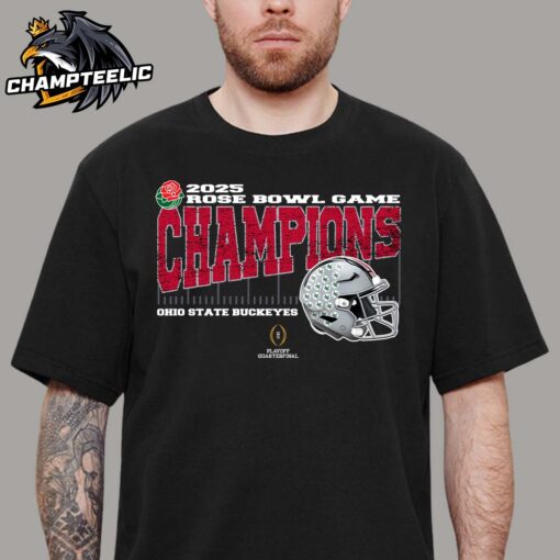 Ohio State Buckeyes 2025 Rose Bowl Game Champions College Football Playoff Quarterfinal Vintage Style With Helmet Unisex T-Shirt