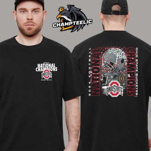 Ohio State Buckeyes College Football Playoff 2024 National Champions Confetti Helmet Celebration Two Sides Unisex T-Shirt