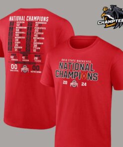 Ohio State Buckeyes Fanatics College Football Playoff 2024 National Champions Schedule Two Sides Unisex T-Shirt