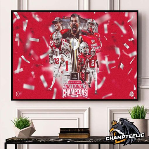 Ohio State Buckeyes Ohio Against The World 2024 National Champions Landscape Poster Canvas For Home Decorations