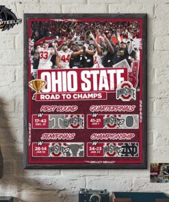 Ohio State Buckeyes The Road To Champs 2024 2025 College Football National Champions Home Decor Poster Canvas