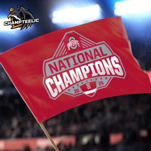 Ohio State Buckeyes WinCraft College Football Playoff 2024 National Champions Double Sided Deluxe House Flag