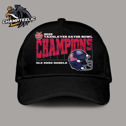 Ole Miss Rebels 2025 TaxSlayer Gator Bowl Champions Vintage Style With Helmet Classic Cap Hat Snapback