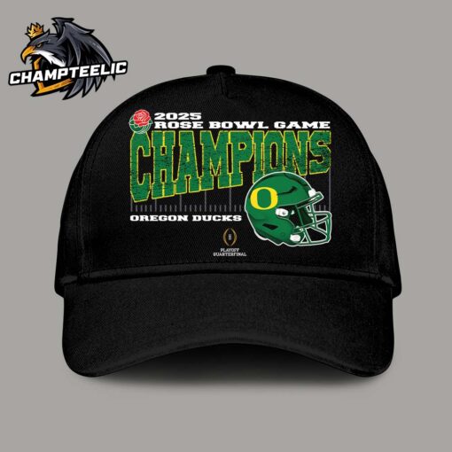 Oregon Ducks 2025 Rose Bowl Game Champions College Football Playoff Quarterfinal Vintage Style With Helmet Classic Cap Hat Snapback