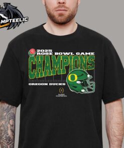 Oregon Ducks 2025 Rose Bowl Game Champions College Football Playoff Quarterfinal Vintage Style With Helmet Unisex T-Shirt