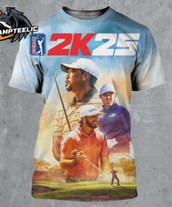 PGA Tour 2K25 Max Homa Matt Fitzpatrick And Tiger Woods Cover Athletes All Over Print Shirt