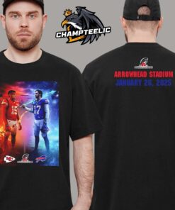 Patricks Mahomes And Josh Allen Rivalry 2025 AFC Championship Showdown Fire And Ice Two Sides Unisex T-Shirt