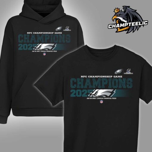 Philadelphia Eagles 2024 2025 NFC Championship Champions Logo Mascot Unisex T-Shirt Hoodie