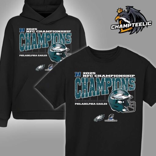 Philadelphia Eagles 2025 NFC Championship Conference Champions Vintage Style With Helmet Unisex T-Shirt Hoodie