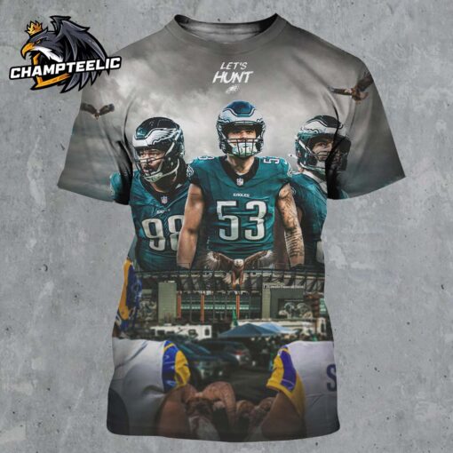 Philadelphia Eagles Let’s Hunt Hungry For Sunday Hunt Los Angeles Rams Matchup 2025 NFC Divisional All Over Print Shirt