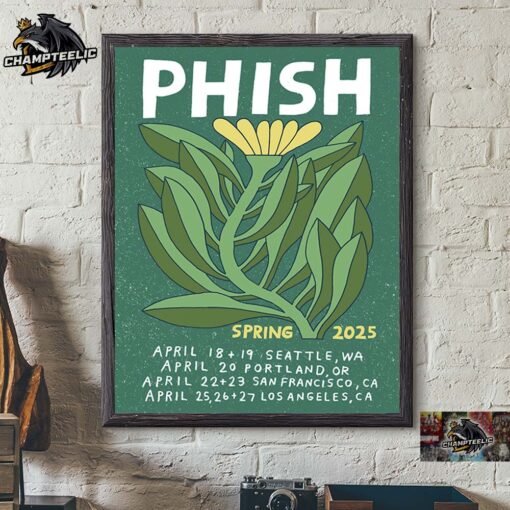 Phish Spring Poster For West Coast Run Shows Spring April 2025 Home Decor Poster Canvas