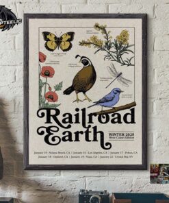 Railroad Earth Winter 2025 West Coast Edition Tour Poster Schedule Dates List First Edition Home Decor Poster Canvas