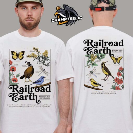 Railroad Earth Winter 2025 West Coast Edition Tour Poster Schedule Dates List Merch Unisex T-Shirt