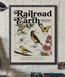 Railroad Earth Winter 2025 West Coast Edition Tour Poster Schedule Dates List Second Edition Home Decor Poster Canvas