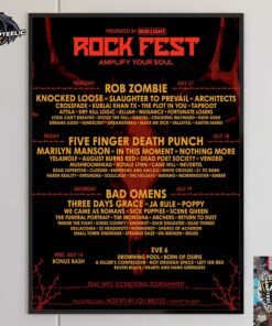 Rock Fest Wisconsin 2025 Amplify Your Soul Daily Lineups Poster Event From July 17 To 19 2025 Home Decor Poster Canvas