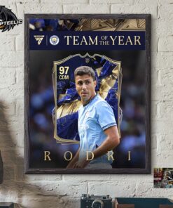 Rodri Manchester City FC25 Team Of The Year Player Card Home Decor Poster Canvas