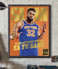 SLAM 254 Karl Anthony Towns New York Knicks Ya Tu Sabe On Cover Gold The Metal Editions Home Decor Poster Canvas