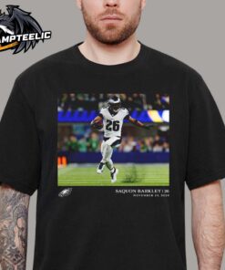 Saquon Barkley Philadelphia Eagles Flash Features Week 12 Sets Franchise Single Game Rushing Record vs Los Angeles Rams Unisex T-Shirt