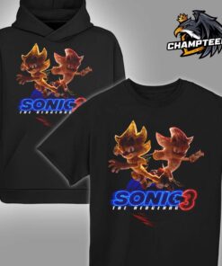 Sonic And Shadow Team Up Chaos Emerald Super Transformation Sonic The Hedgehog 3 Movie Scene Unisex T-Shirt