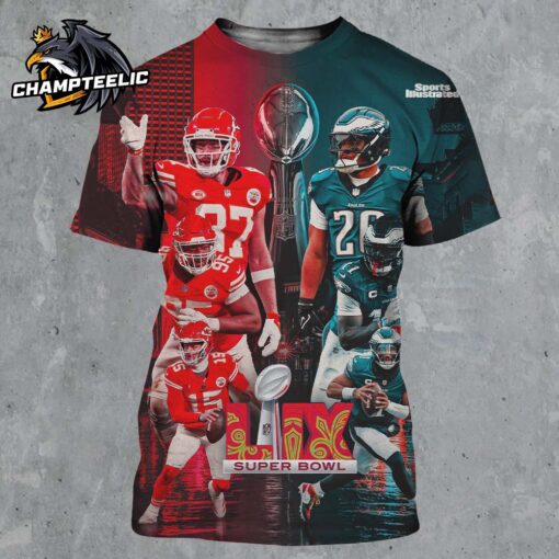 Sports Illustrated Cover Kansas City Chiefs Vs Philadelphia Eagles Super Bowl LIX Matchup All Over Print Shirt