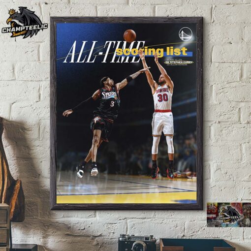 Stephen Curry Surpassed Allen Iverson NBA 28th All Time Scoring List Home Decor Poster Canvas