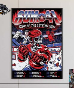 Sum 41 Tour Of The Setting Sum Final Leg Gig Poster 2025 Canada Tour On January Skeleton Hockey Player Art With Tour Dates Home Decor Poster Canvas