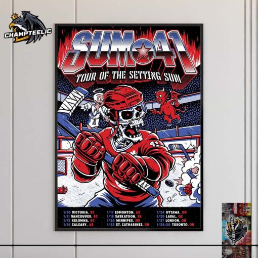 Sum 41 Tour Of The Setting Sum Final Leg Gig Poster 2025 Canada Tour On January Skeleton Hockey Player Art With Tour Dates Home Decor Poster Canvas