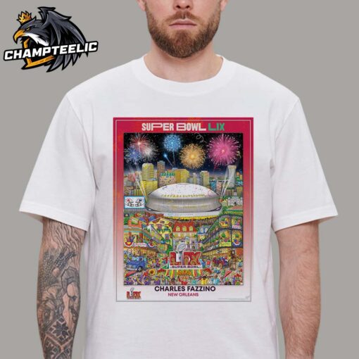 Super Bowl LIX New Orleans 2025 Official NFL Football Commemorative Pop Art Poster Unisex T-Shirt