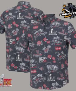 Super Bowl LIX New Orleans Reyn Spooner Kekai Performance Short Sleeve Button Up Hawaiian Shirt