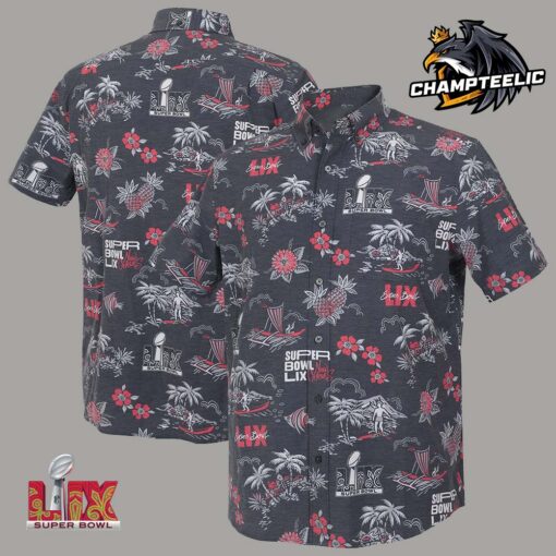 Super Bowl LIX New Orleans Reyn Spooner Kekai Performance Short Sleeve Button Up Hawaiian Shirt