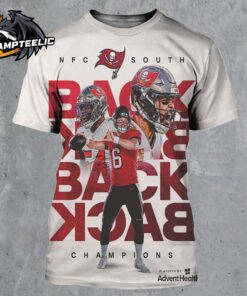 Tampa Bay Buccaneer Back To Back To Back To Back NFC South Champions NFL Season 2024 2025 All Over Print Shirt