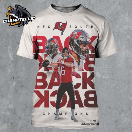 Tampa Bay Buccaneer Back To Back To Back To Back NFC South Champions NFL Season 2024 2025 All Over Print Shirt