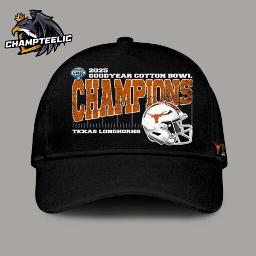 Texas Longhorns 2025 Cotton Bowl Classic Champions College Football Playoff Semifinal Vintage Style With Helmet Classic Cap Hat Snapback