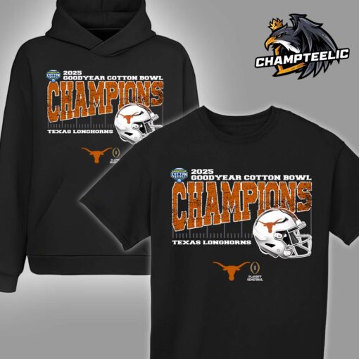 Texas Longhorns 2025 Cotton Bowl Classic Champions College Football Playoff Semifinal Vintage Style With Helmet Unisex T-Shirt