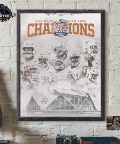 Texas Longhorns Football 2025 Chick Fil A Peach Bowl Champions Official Poster Fellin Peachy Home Decor Poster Canvas