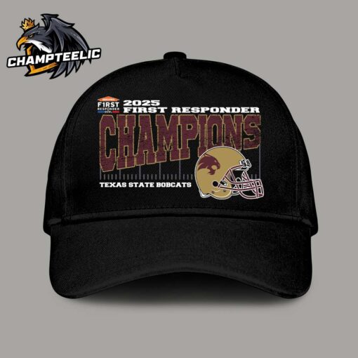 Texas State Bobcats 2025 Servpro First Responder Bowl Champions Vintage Style With Helmet College Football Bowl Game Classic Cap Hat Snapback