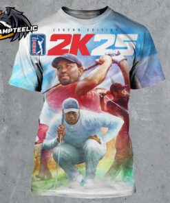 Tiger Woods Graces The Cover Of PGA Tour 2K25 Legend Edition All Over Print Shirt