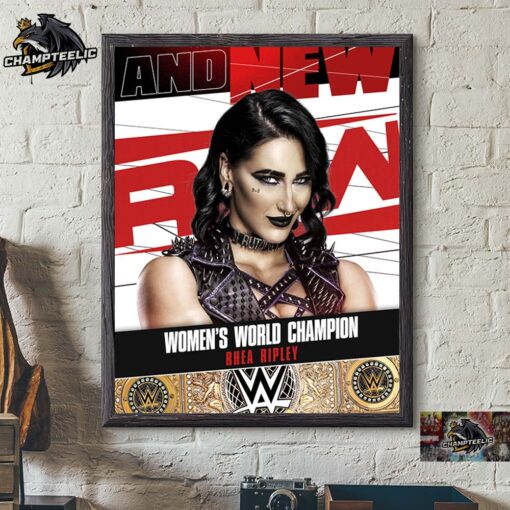 WWE Mami Night Raw Rhea Ripley And New Women’s World Champion Home Decor Poster Canvas